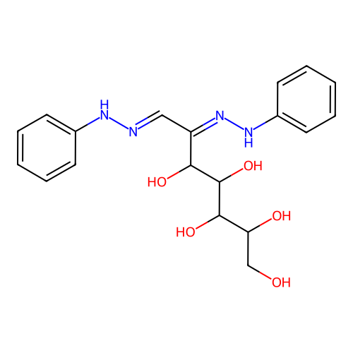 (6Z,7E)-6,7-bis(phenylhydrazinylidene)heptane-1,2,3,4,5-pentol structure