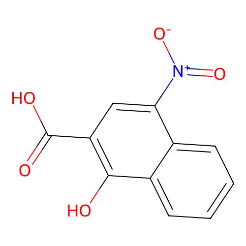 1-Hydroxy-4-nitronaphthalene-2-carboxylic acid structure