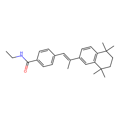 N-Ethyl-4-(2-(5,6,7,8-tetrahydro-5,5,8,8-tetramethyl-2-naphthalenyl)-1-propenyl)benzamide, (E)- structure