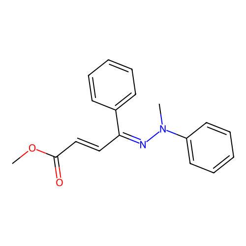 methyl (E,4Z)-4-[methyl(phenyl)hydrazinylidene]-4-phenylbut-2-enoate structure