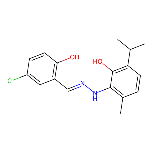4-chloro-6-[[2-(2-hydroxy-6-methyl-3-propan-2-ylphenyl)hydra structure
