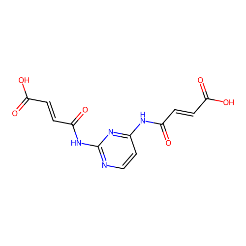 4,4'-(pyrimidine-2,4-diyldiimino)bis(4-oxobut-2-enoic acid) structure