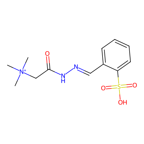 trimethyl-[2-oxo-2-[(2E)-2-[(2-sulfophenyl)methylidene]hydrazinyl]ethyl]azanium structure