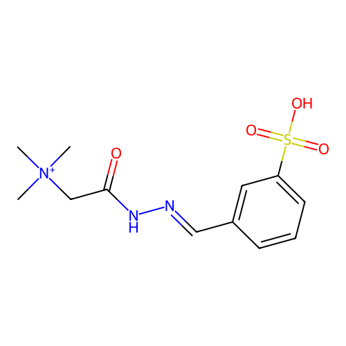trimethyl-[2-oxo-2-[(2E)-2-[(3-sulfophenyl)methylidene]hydrazinyl]ethyl]azanium structure