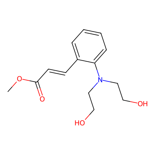 Methyl 3-[2-[bis(2-hydroxyethyl)amino]phenyl]prop-2-enoate structure