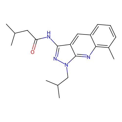 3-methyl-N-[8-methyl-1-(2-methylpropyl)pyrazolo[3,4-b]quinolin-3-yl]butanamide structure