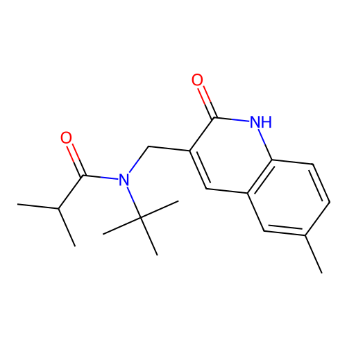 N-(tert-butyl)-N-((2-hydroxy-6-methylquinolin-3-yl)methyl)isobutyramide structure