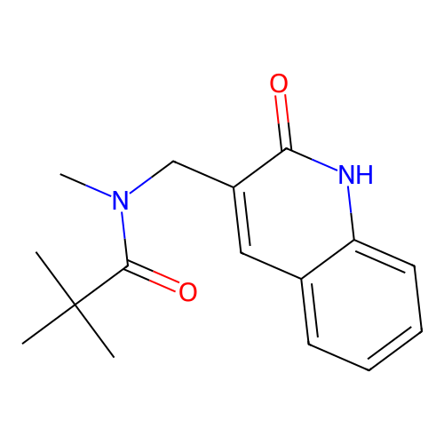 N,2,2-trimethyl-N-[(2-oxo-1H-quinolin-3-yl)methyl]propanamide structure