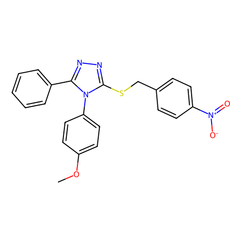 4-(4-Methoxy-phenyl)-3-(4-nitro-benzylsulfanyl)-5-phenyl-4H-[1,2,4]triazole structure