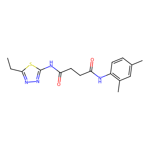 N1-(2,4-dimethylphenyl)-N4-(5-ethyl-1,3,4-thiadiazol-2-yl)succinamide structure