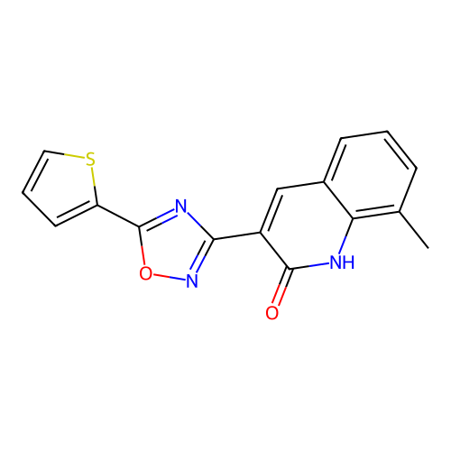 8-Methyl-3-(5-(thiophen-2-yl)-1,2,4-oxadiazol-3-yl)quinolin-2-ol structure