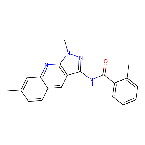 N-(1,7-dimethylpyrazolo[3,4-b]quinolin-3-yl)-2-methylbenzamide structure
