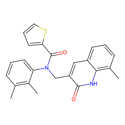 N-(2,3-dimethylphenyl)-N-((2-hydroxy-8-methylquinolin-3-yl)methyl)thiophene-2-carboxamide structure