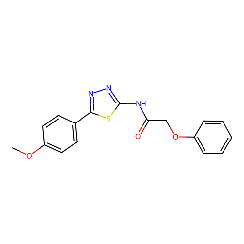 N-(5-(4-methoxyphenyl)-1,3,4-thiadiazol-2-yl)-2-phenoxyacetamide structure