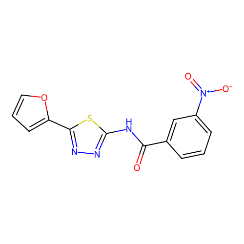 N-(5-(furan-2-yl)-1,3,4-thiadiazol-2-yl)-3-nitrobenzamide structure