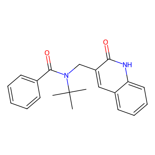 N-tert-butyl-N-[(2-oxo-1H-quinolin-3-yl)methyl]benzamide structure