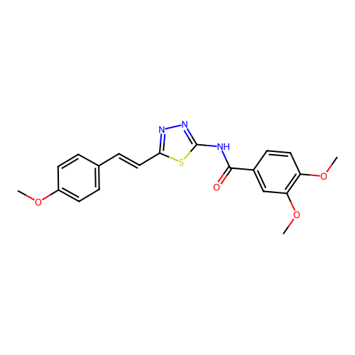 (E)-3,4-dimethoxy-N-(5-(4-methoxystyryl)-1,3,4-thiadiazol-2-yl)benzamide structure