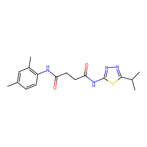 N-(2,4-dimethylphenyl)-N'-(5-propan-2-yl-1,3,4-thiadiazol-2-yl)butanediamide structure