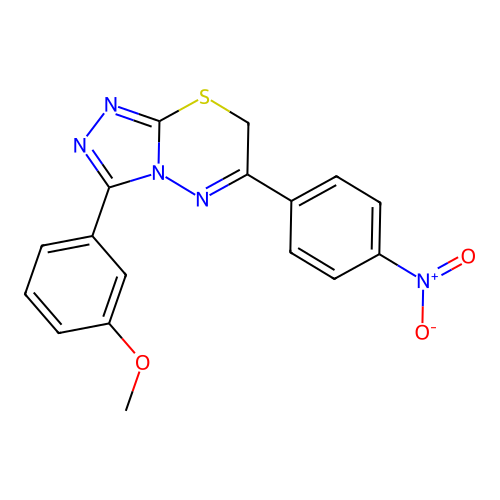 3-(3-methoxyphenyl)-6-(4-nitrophenyl)-7H-[1,2,4]triazolo[3,4-b][1,3,4]thiadiazine structure