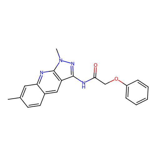 N-(1,7-dimethylpyrazolo[3,4-b]quinolin-3-yl)-2-phenoxyacetamide structure