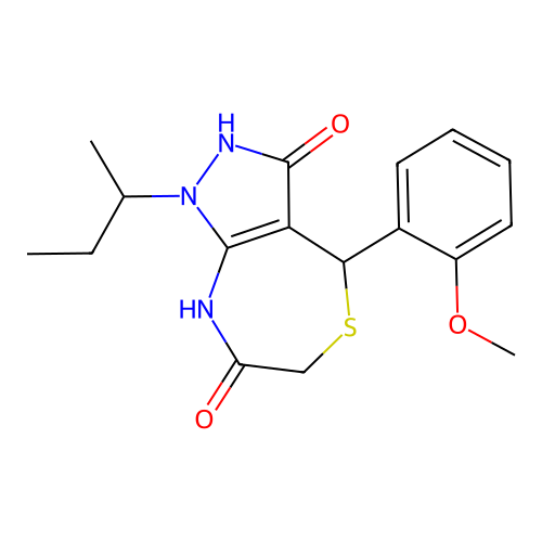 1-(BUTAN-2-YL)-3-HYDROXY-4-(2-METHOXYPHENYL)-1H,4H,6H,7H,8H-PYRAZOLO[3,4-E][1,4]THIAZEPIN-7-ONE structure