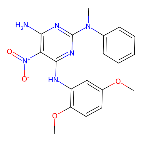 N4-(2,5-dimethoxyphenyl)-N2-methyl-5-nitro-N2-phenylpyrimidine-2,4,6-triamine structure