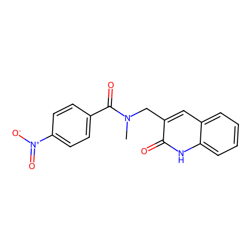 N-methyl-4-nitro-N-[(2-oxo-1H-quinolin-3-yl)methyl]benzamide structure