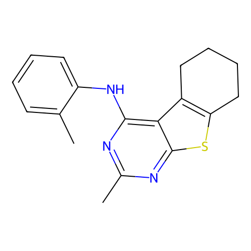 2-methyl-N-(2-methylphenyl)-5,6,7,8-tetrahydro-[1]benzothiolo[2,3-d]pyrimidin-4-amine structure