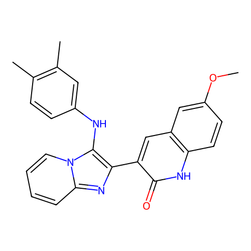 3-(3-((3,4-dimethylphenyl)amino)imidazo[1,2-a]pyridin-2-yl)-6-methoxyquinolin-2-ol structure