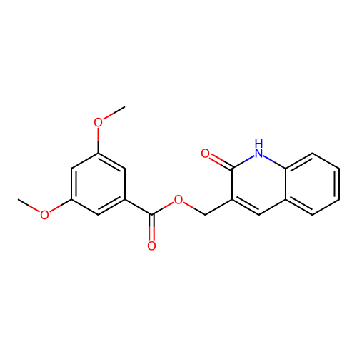 (2-oxo-1H-quinolin-3-yl)methyl 3,5-dimethoxybenzoate structure