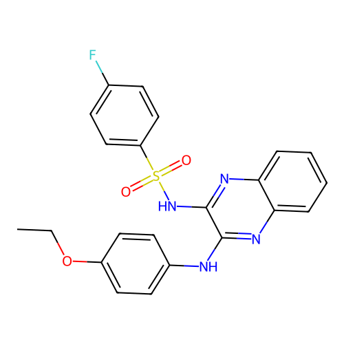 N-(3-((4-ethoxyphenyl)amino)quinoxalin-2-yl)-4-fluorobenzenesulfonamide structure