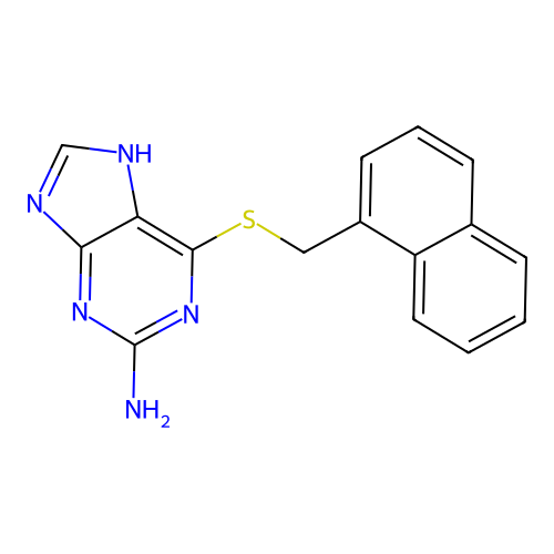 6-[(naphthalen-1-ylmethyl)sulfanyl]-9H-purin-2-amine structure