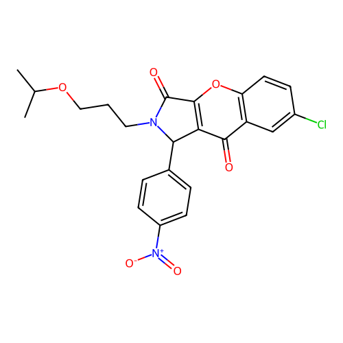 7-chloro-1-(4-nitrophenyl)-2-(3-propan-2-yloxypropyl)-1H-chromeno[2,3-c]pyrrole-3,9-dione structure
