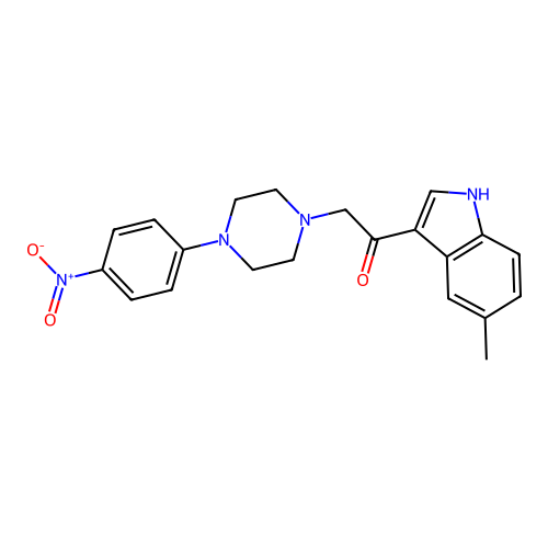 1-(5-methyl-1H-indol-3-yl)-2-[4-(4-nitrophenyl)piperazin-1-yl]ethanone structure