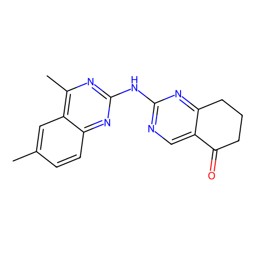 2-((4,6-dimethylquinazolin-2-yl)amino)-7,8-dihydroquinazolin-5(6H)-one structure