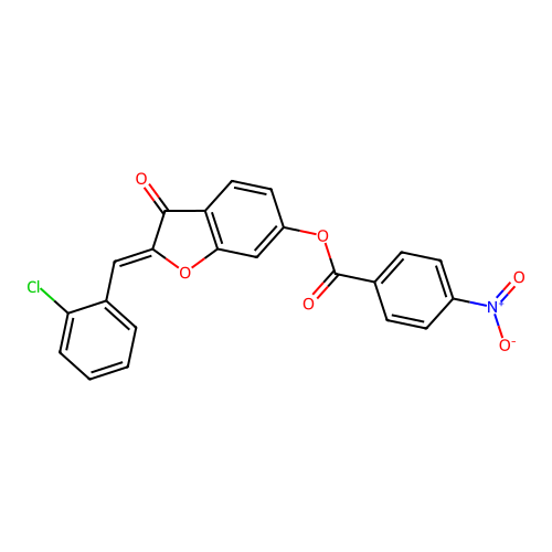 2-[(2-Chlorophenyl)methylene]-3-oxobenzo[3,4-b]furan-6-yl 4-nitrobenzoate structure