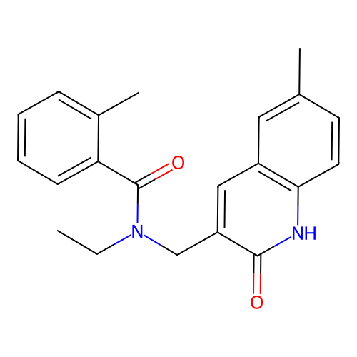 N-ethyl-2-methyl-N-[(6-methyl-2-oxo-1H-quinolin-3-yl)methyl]benzamide structure