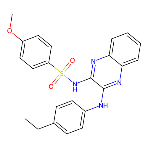 N-(3-((4-ethylphenyl)amino)quinoxalin-2-yl)-4-methoxybenzenesulfonamide structure