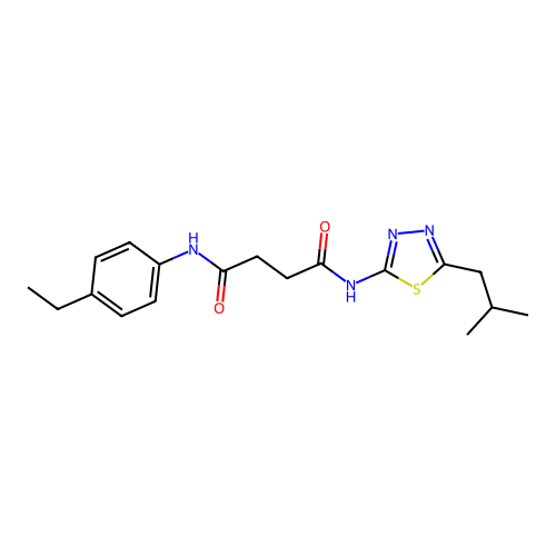 N1-(4-ethylphenyl)-N4-(5-isobutyl-1,3,4-thiadiazol-2-yl)succinamide structure