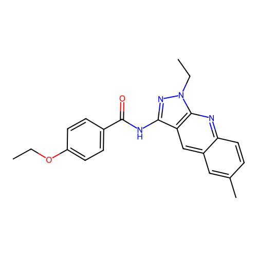 4-ethoxy-N-(1-ethyl-6-methyl-1H-pyrazolo[3,4-b]quinolin-3-yl)benzamide structure