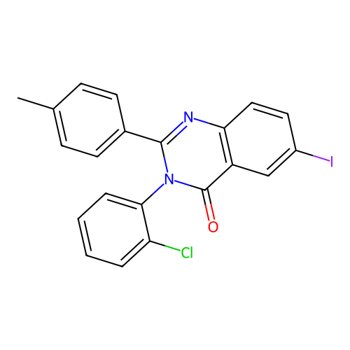 3-(2-chlorophenyl)-6-iodo-2-(p-tolyl)quinazolin-4(3H)-one structure