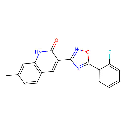 3-(5-(2-Fluorophenyl)-1,2,4-oxadiazol-3-yl)-7-methylquinolin-2-ol structure