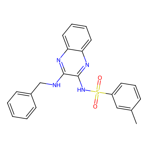 N-[3-(benzylamino)quinoxalin-2-yl]-3-methylbenzenesulfonamide structure