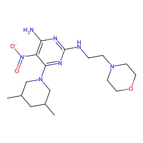 [4-amino-6-(3,5-dimethylpiperidyl)-5-nitropyrimidin-2-yl](2-morpholin-4-ylethy l)amine structure