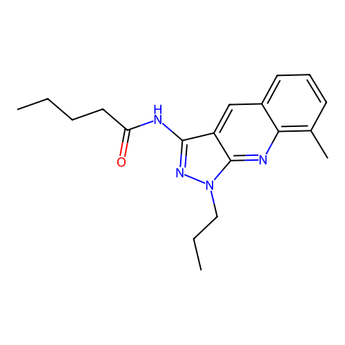 N-(8-methyl-1-propylpyrazolo[3,4-b]quinolin-3-yl)pentanamide structure