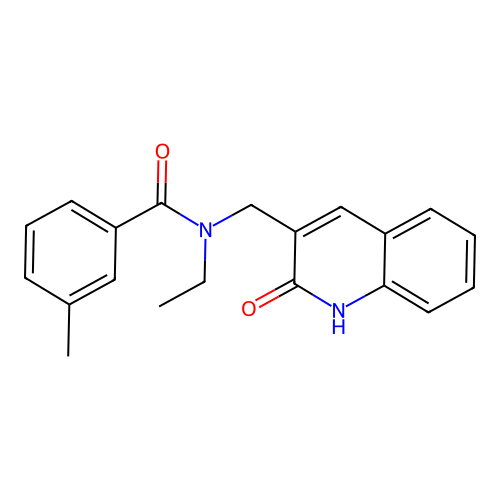 N-ethyl-3-methyl-N-[(2-oxo-1H-quinolin-3-yl)methyl]benzamide structure