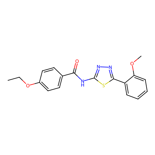 4-ethoxy-N-[5-(2-methoxyphenyl)-1,3,4-thiadiazol-2-yl]benzamide structure