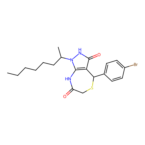 4-(4-bromophenyl)-1-octan-2-yl-4,8-dihydro-2H-pyrazolo[3,4-e][1,4]thiazepine-3,7-dione structure