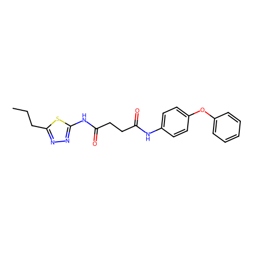N-(4-phenoxyphenyl)-N'-(5-propyl-1,3,4-thiadiazol-2-yl)butanediamide structure