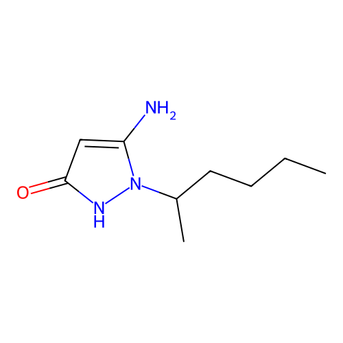 5-Amino-1-(1-methyl-pentyl)-1H-pyrazol-3-ol structure